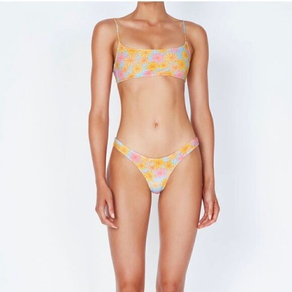 TRIANGL MICA NORMAL SKY FLORAL SET NO BAG NWT VELVET - Picture 1 of 5